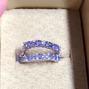 JTV Purple Tanzanite Gemstone Earrings